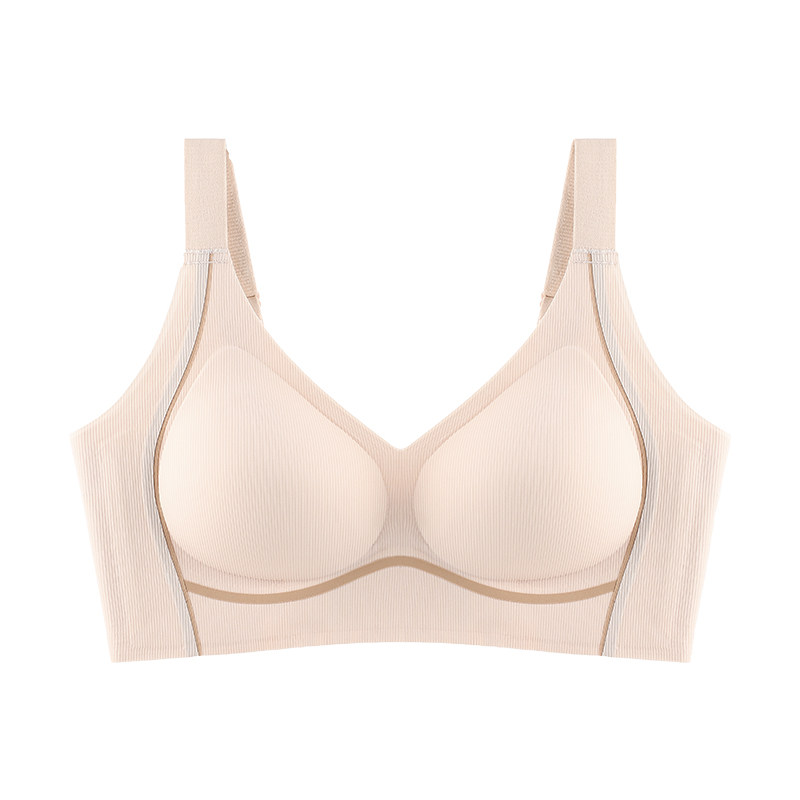 梦芭蒂内衣女无痕乳胶全罩杯收副乳文胸无钢圈防下垂胸罩心月如歌