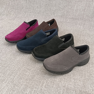 休闲鞋 女鞋 F3479 大脚大码 外贸懒人休闲一脚蹬圆头真皮单鞋
