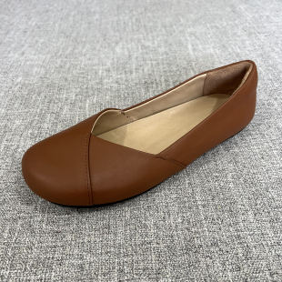 真皮复古百搭平底舒适单鞋 女鞋 懒人鞋 大码 F6430 宽版 外贸春秋新款