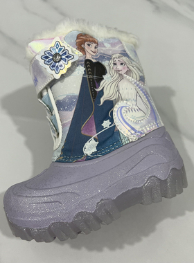 外贸冬季新款保暖雪地靴卡通图案儿童套筒棉靴中筒靴 F6274