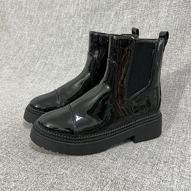 外贸英伦风粗跟切尔西靴秋冬季单靴踝靴女鞋瘦瘦靴  F4676