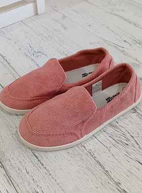 外贸原单文艺复古平跟记忆鞋垫一脚蹬灯芯绒布鞋 宽脚好穿 Q5785