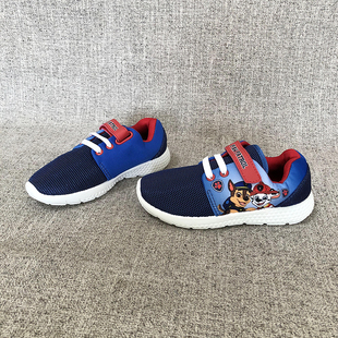 外贸网面软底运动鞋中小童魔术贴男女童鞋 F1236