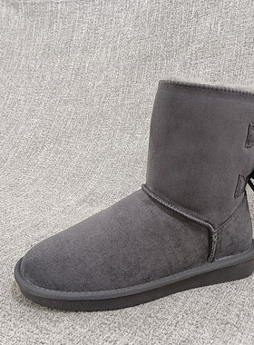 外贸两穿休闲雪地靴短靴冬季加绒加厚东北面包棉鞋大码女靴 F4630