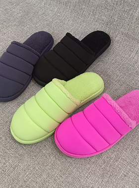 秋冬款加绒保暖包头拖鞋室内家居棉拖鞋大码情侣款棉鞋T2781
