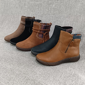 b入款 1折都不要外贸欧美女短靴牛皮切尔西靴侧拉链大码 女鞋 F3580