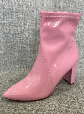 外贸原单新款尖头侧拉链舒适高跟显瘦女短靴大码时装女鞋 F6013