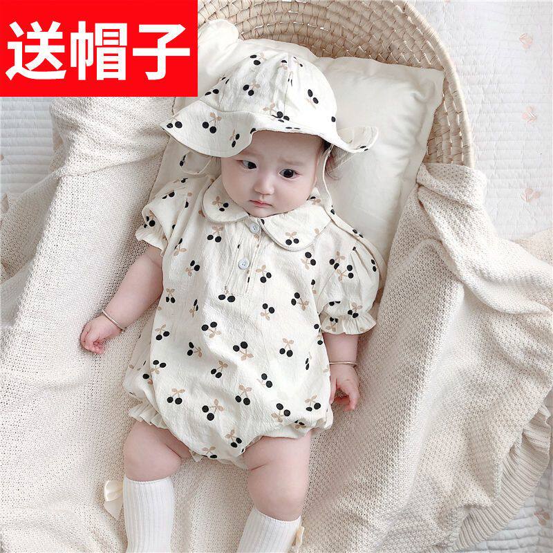 婴儿连体衣爬服包屁哈衣帽子套装