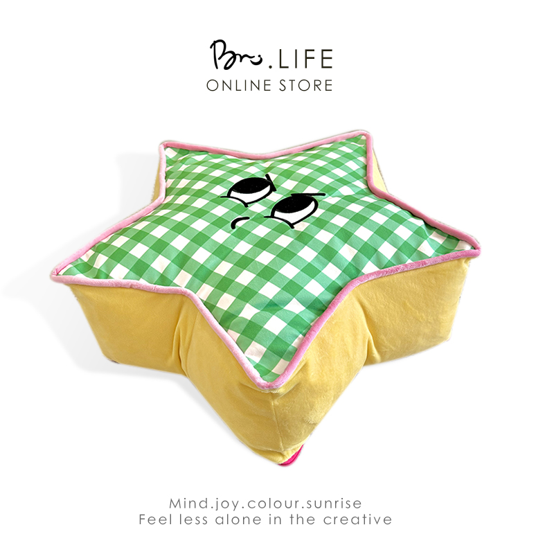 ins风奶油星星坐墩 客厅地毯蒲团飘窗坐垫久坐不塌椅垫换鞋凳脚踏