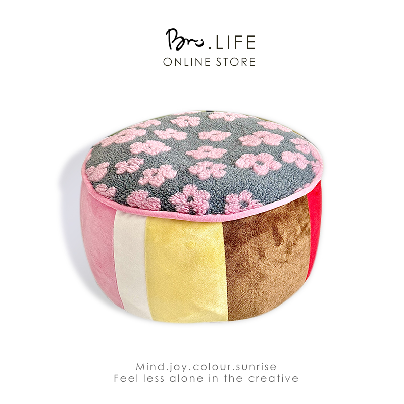 绒绒花田坐墩 客厅毛绒地毯榻榻米蒲团 飘窗坐垫可爱懒人沙发脚踏