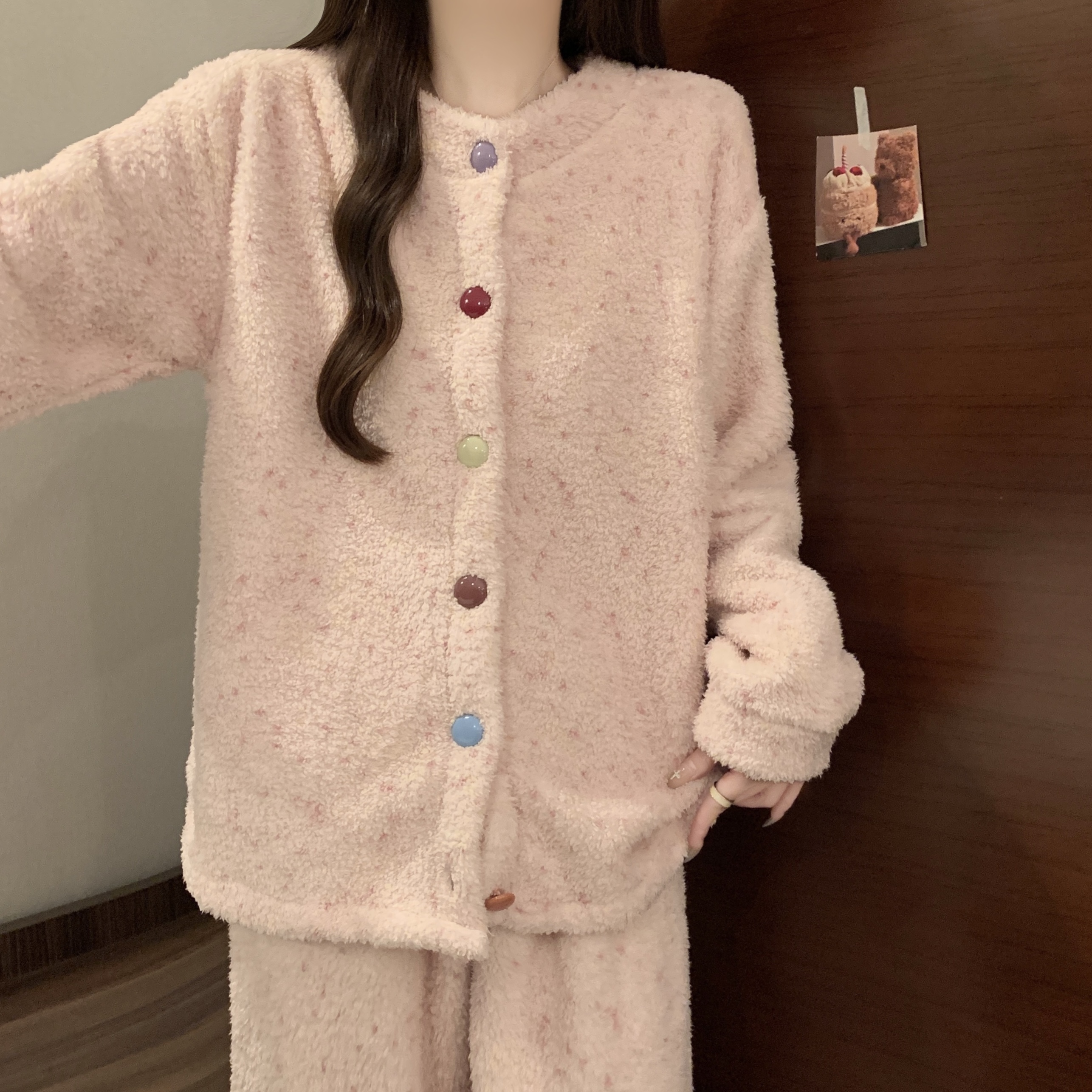 2025年半边绒冬季新款珊瑚绒睡衣