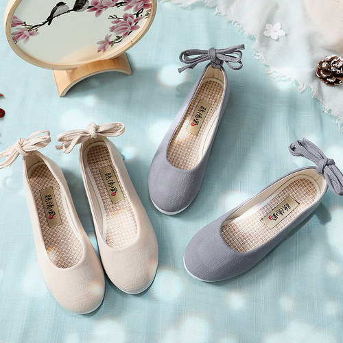 绣清风平底国风古风棉麻北京布鞋