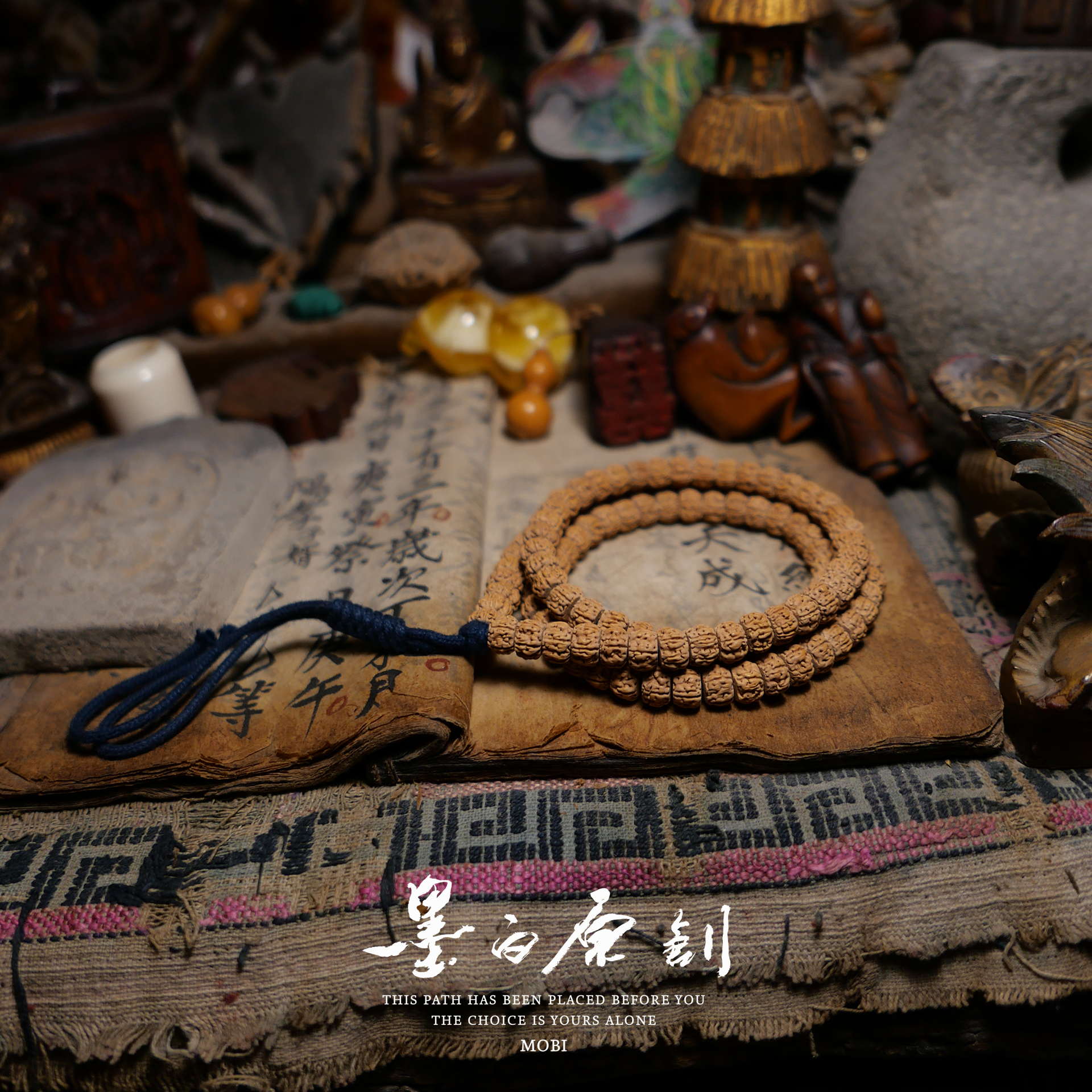 「墨白」神级 一代凤羽纹高密度小金刚手持菩提子佛珠菩提手串