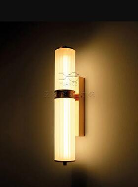 中山工厂直销酒店工程定制餐饮过道条纹玻璃电镀壁灯别墅楼梯间长