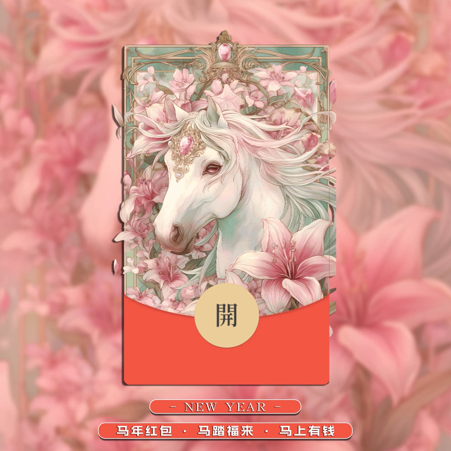 2026马年微信新年红包封面插画