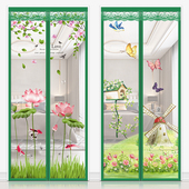 夏季 免打孔沙窗网纱魔术贴 磁性纱窗网自粘型家用防蚊门帘纱门自装