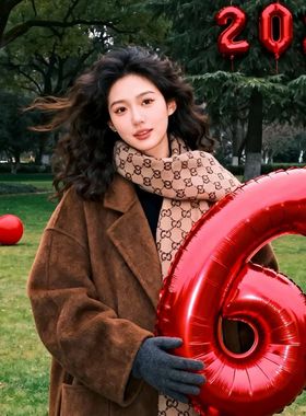 2026气球数字红色喜庆春节元旦跨年拍照道具过年味氛围感布置摆件