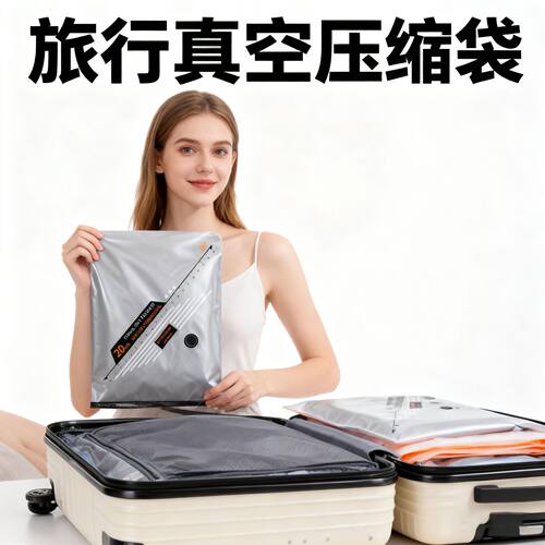 行李箱抽气真空压缩衣物袋密封专用电泵旅行衣物便携收纳包出差袋