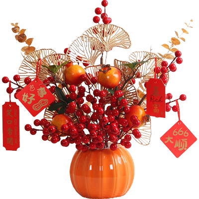 新中式摆件发发果餐厅客厅摆设