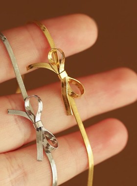 欧美蝴蝶结蛇骨链项链新款2025爆款高级感锁骨链choker颈带