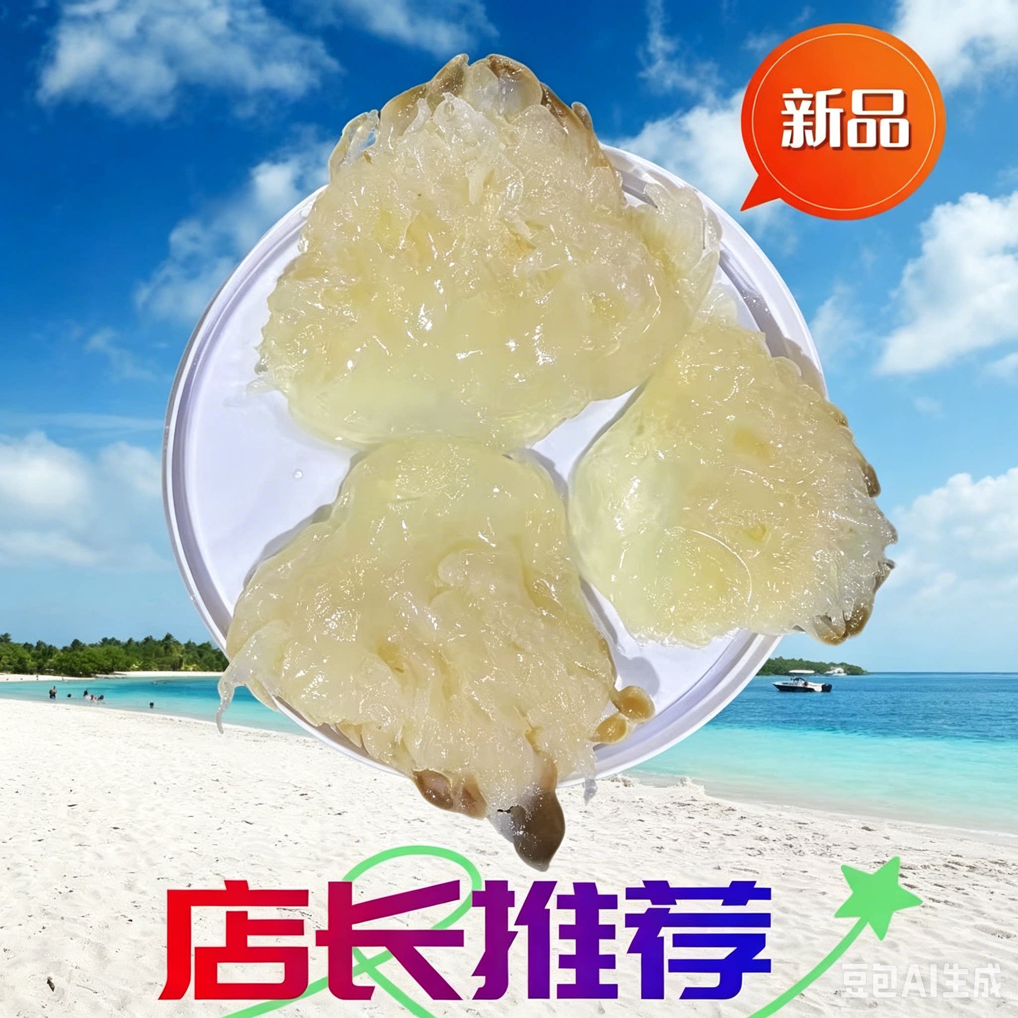 大连野生大花海蜇头爽脆海蜇头凉拌菜桶装免费包邮