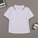 黑边领宽松白色短袖 夏季 校服班服初高中小学生运动POLO衫 翻领T恤