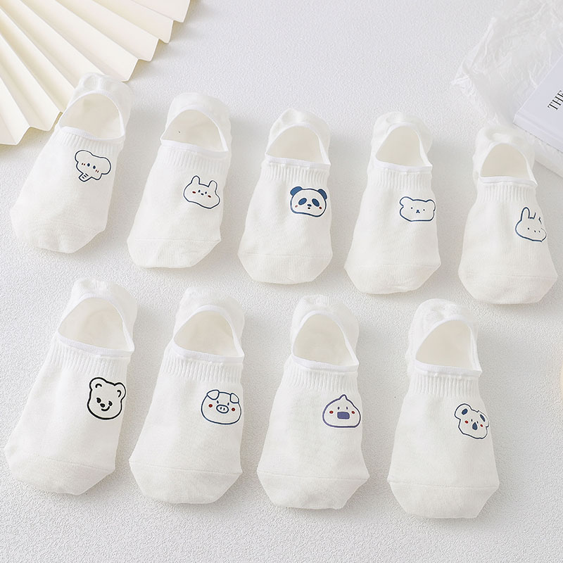 白色袜子女船袜春夏季薄款浅口隐形防滑不掉跟纯棉ins潮短袜夏天,女士内衣/男士内衣/家居服,船袜,淘宝优惠券,粉丝福利购,淘宝优惠卷