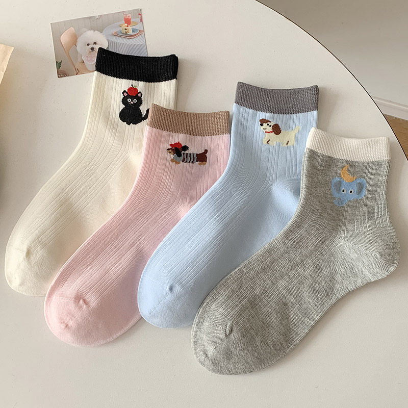 可爱卡通短筒纯棉女袜
