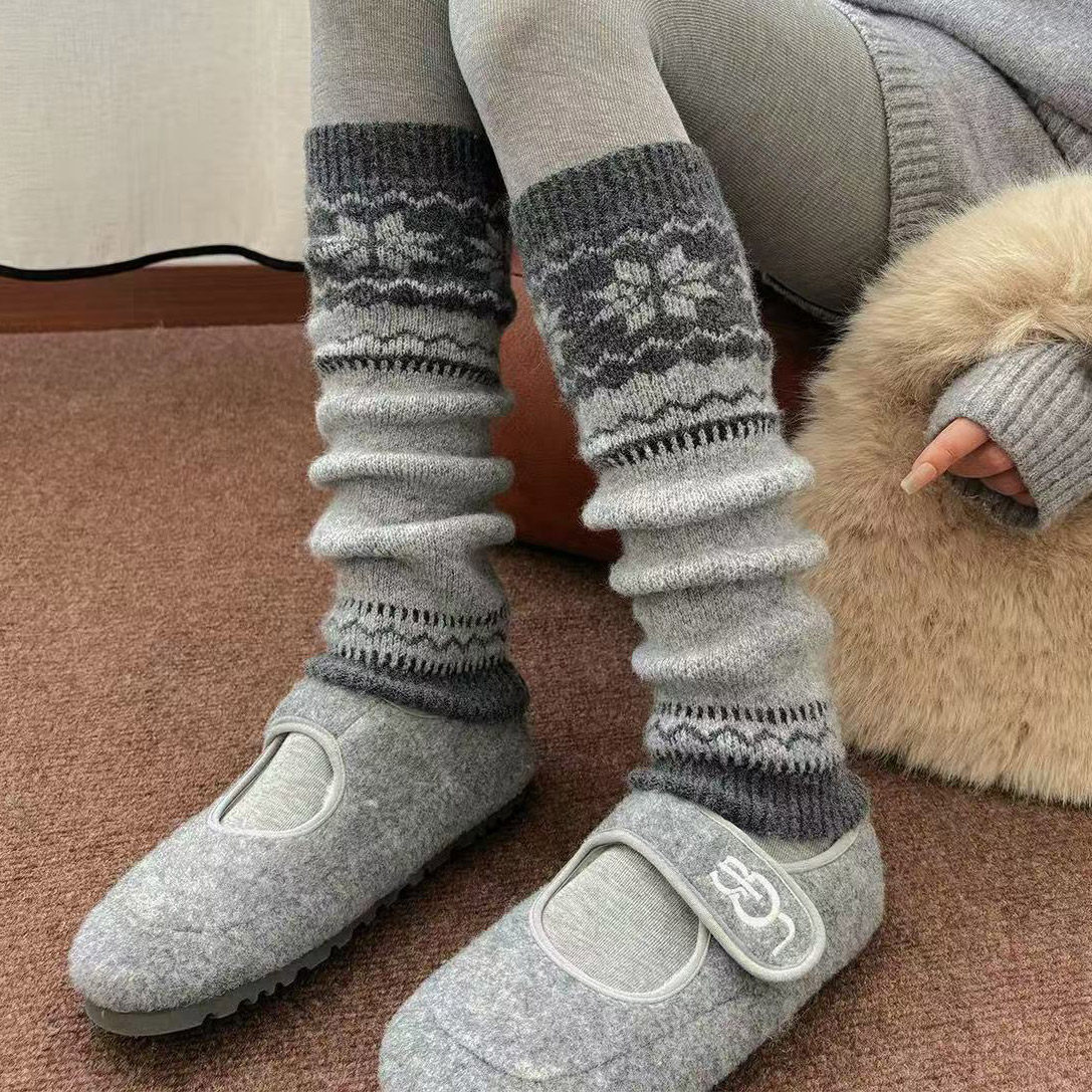 费尔岛风羊毛袜套女秋冬季保暖加厚长堆堆袜子女长筒袜套靴袜女袜,女士内衣/男士内衣/家居服,长筒袜,淘宝优惠券,粉丝福利购,淘宝优惠卷