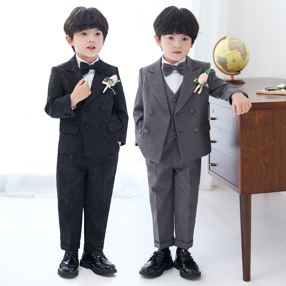 男童西装礼服秋季新款英伦绅士西服套装中小童周岁钢琴主持演出服