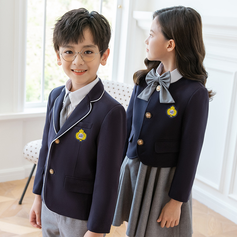 定制幼儿园园服女童西装套装英伦学院风儿童校服小学生班服春秋款