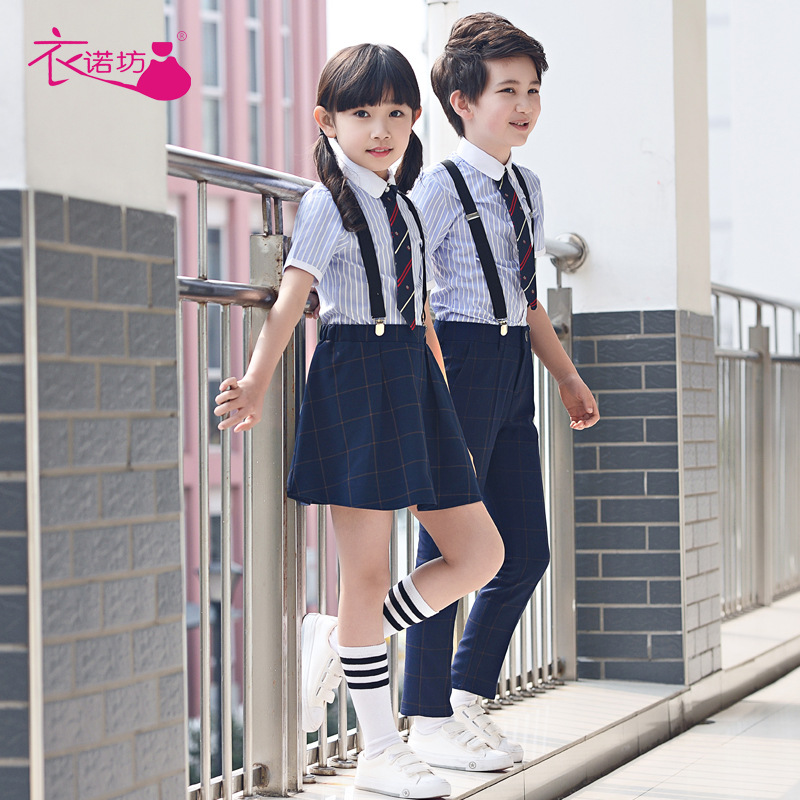 男童女童礼服套装校服六一小学生合唱演出儿童主持人花童背带裤秋