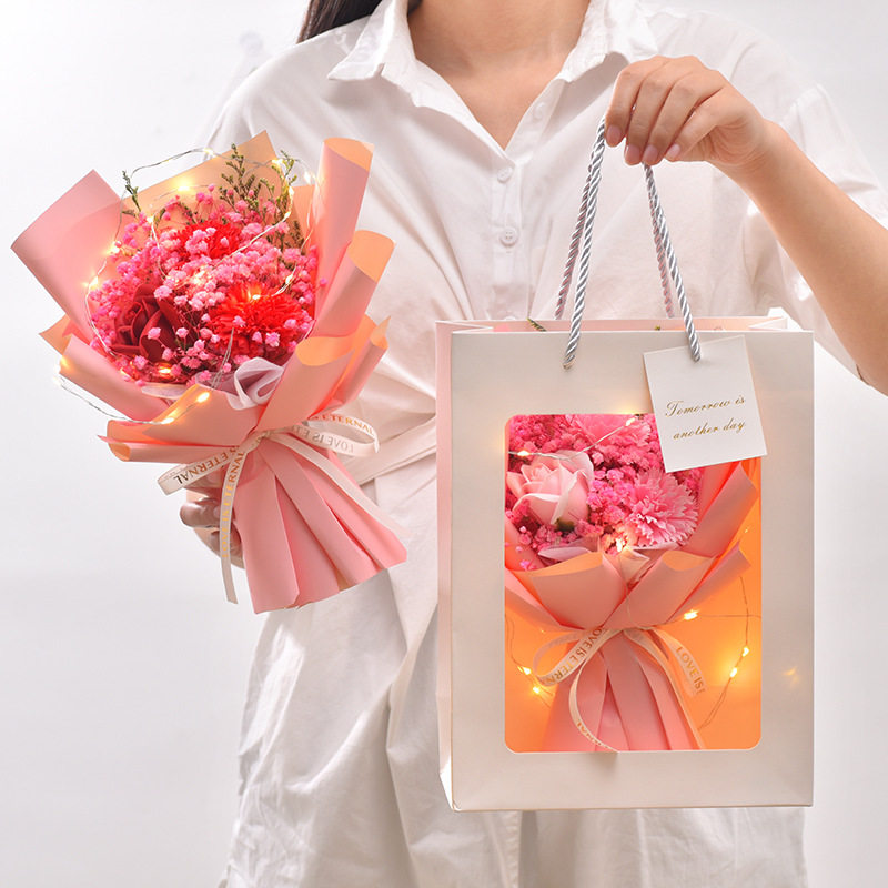 满天星玫瑰干花七夕情人节送女友闺蜜生日礼物女生表白创意小礼品