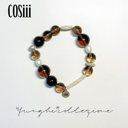 COSiii[琥珀流光]天然茶水晶串珠手链女秋冬新款珠饰手串
