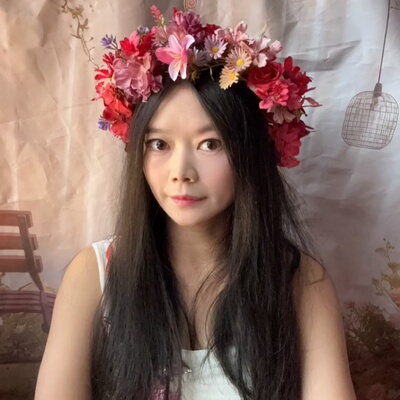 浪漫花朵花环发饰女红色仿真花