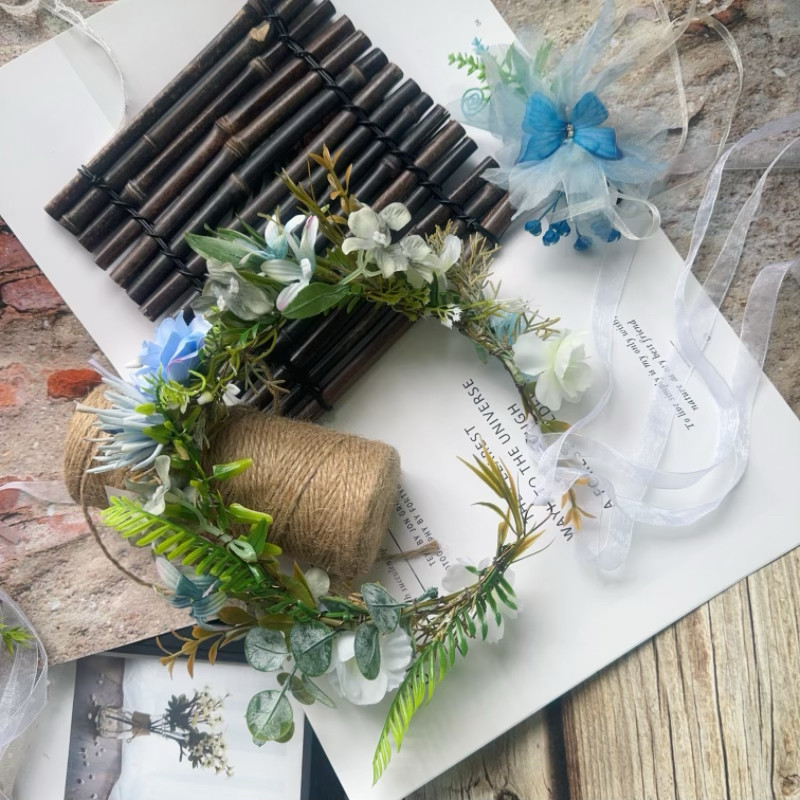 DIY森系仿真花环头饰舞蹈表演拍照写真摄影道具墨绿蓝色花环头饰,饰品/流行首饰/时尚饰品新,发饰,淘宝优惠券,粉丝福利购,淘宝优惠卷
