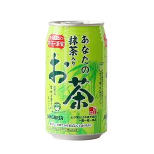 日本进口画家中野三玖抹茶味苏打水340g无糖桑戈利亚一休茶屋饮料