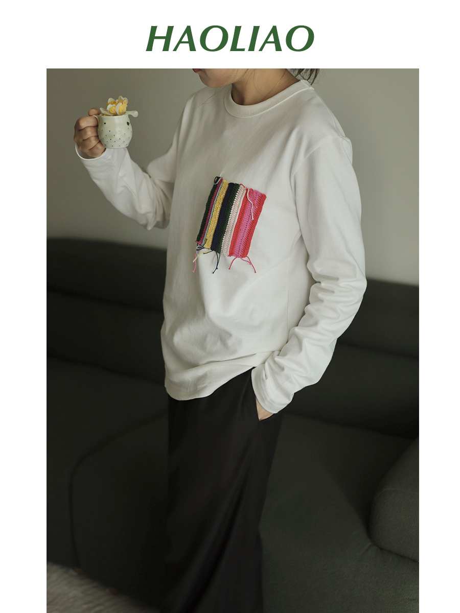HAOLIAO极简钩织棉质无性别体恤