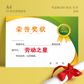 可定制 小学劳动奖状 五一劳动节劳动之星奖状 幼儿园劳动奖状