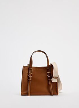 Z家秋季新品女包2024迷你深棕色手提单肩包拼接休闲百搭斜挎包