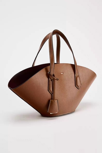 ZA2025秋冬新款高级感深棕黄色上班通勤手提单肩托特包女购物袋