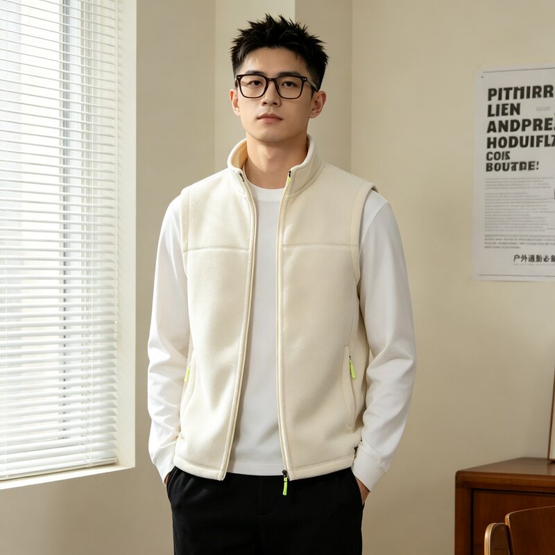 摇粒绒外套定制工作服印logo秋冬加绒卫衣企业团体开衫立领工装男