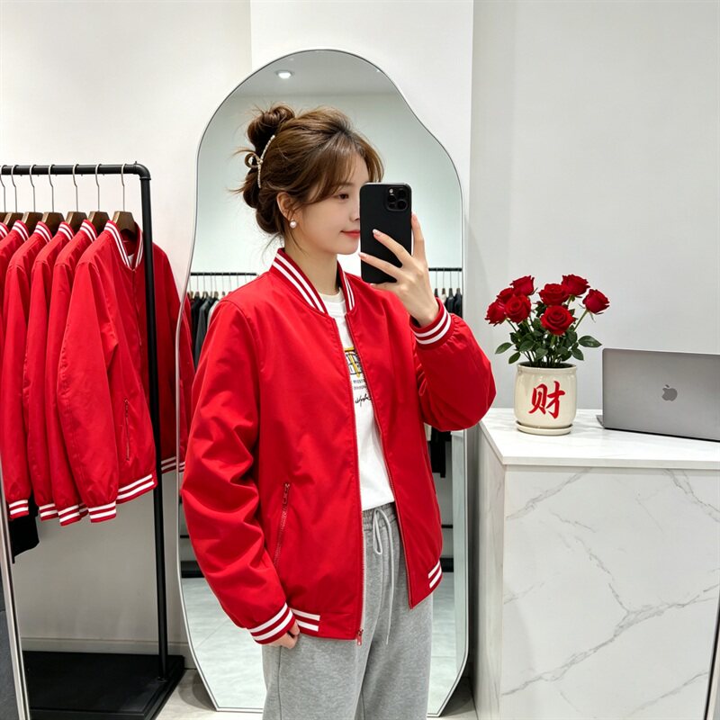 美式外套女2026新款小个子春秋季薄款韩系棒球服运动长袖夹克男装图片