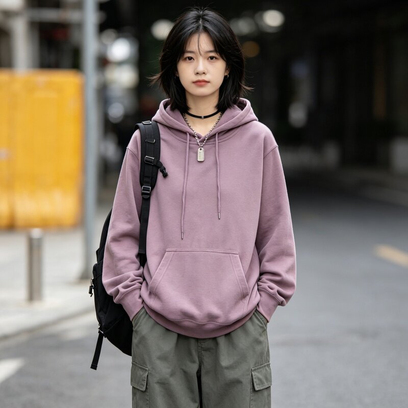 休闲百搭连帽衫运动风卫衣宽松韩版新款工作服定制班服刺绣印字