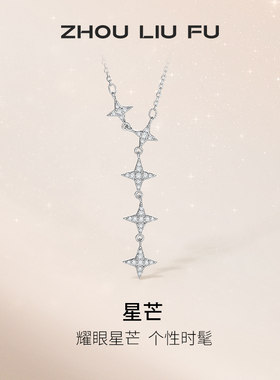 S925银星芒项链女轻奢锁骨链
