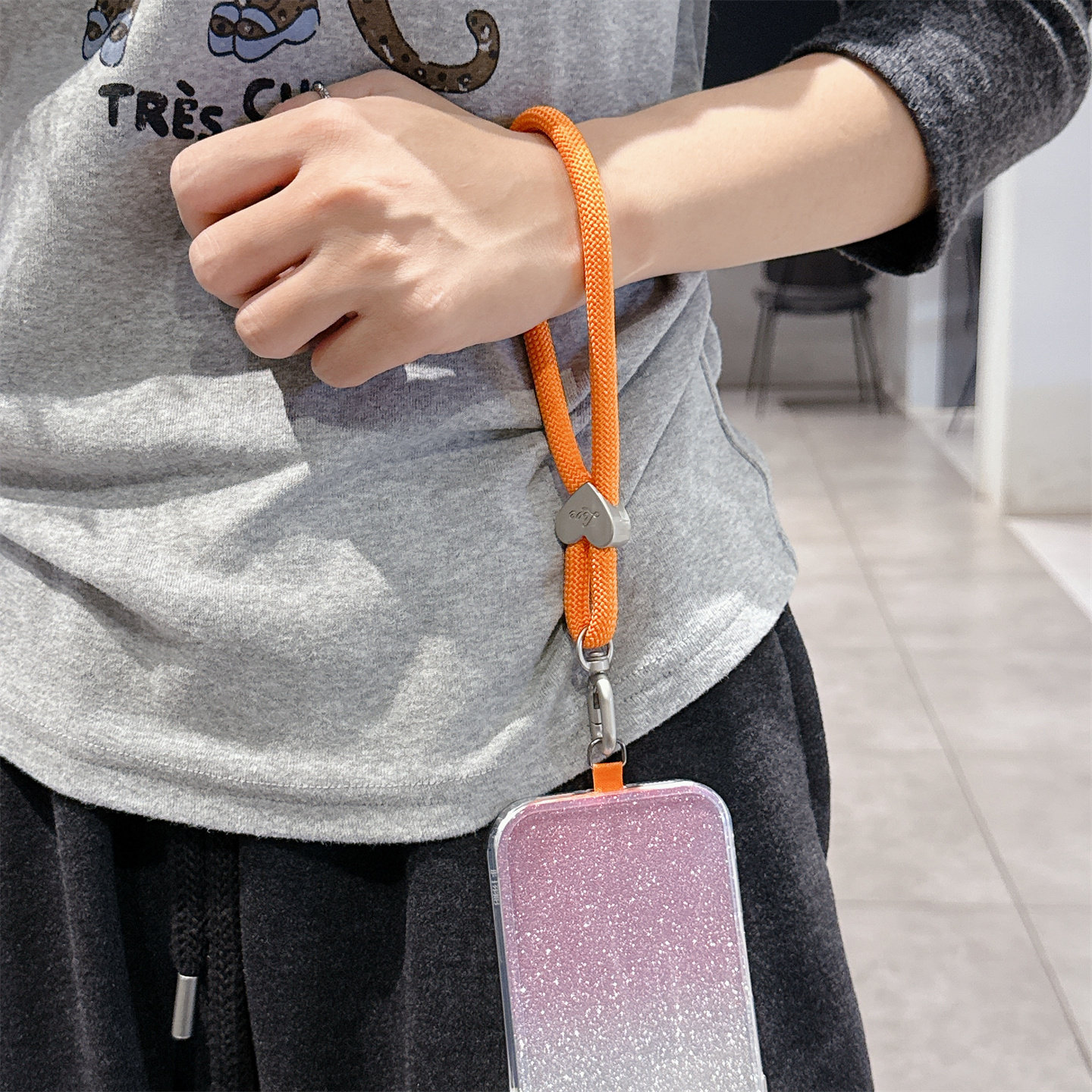 挂绳编织腕带短款个性牛仔纹手提挂链包包吊绳高级感女款壳电话套