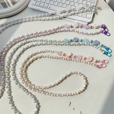 炫酷镭射猫咪猫爪手机壳斜跨链通用百搭包包斜跨绳高档包扩音器链