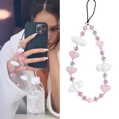 stringting同款云朵串珠手机链条挂链通用ccd相机少女挂件挂绳