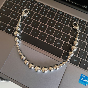 新款链子手机挂件包包挂件手机链条配包包手机壳潮款银色圆珠链