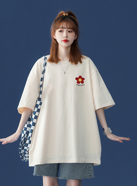 速发t恤宽松慵懒袖简约百搭上衣新0252款设计感小众五分风体恤